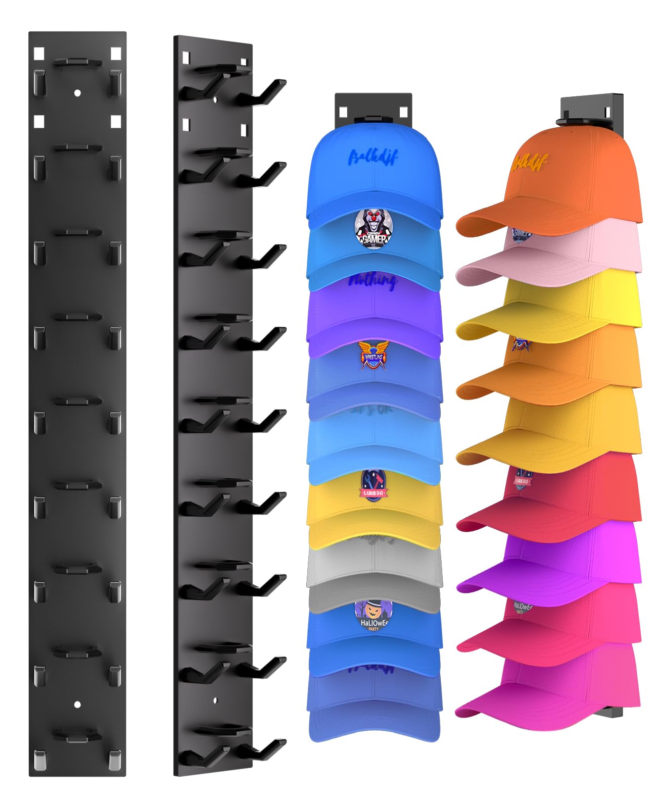 HASTHIP® 1 Pack Hat Organizer for Baseball Caps, Strong Adhesive Hat Rack for Wall, Multilayer Display Holder, Wall Mounted Hat Hooks Hold up to 9 Hats for Closet Door and Bedroom Hat Storage(Black) HASTHIP® 1 Pack Hat Organizer for Baseball Caps, Strong Adhesive Hat Rack for Wall, Multilayer Display Holder, Wall Mounted Hat Hooks Hold up to 9 Hats for Closet Door and Bedroom Hat Storage(Black)